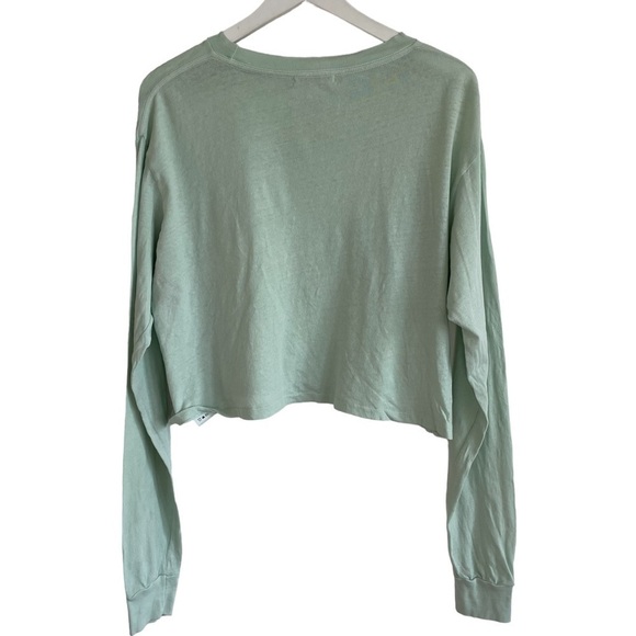 John Elliott Long Sleeve Cropped Tee, Mint, Size 3/L - Picture 9 of 11